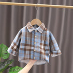 Checked Lapel Shirts Wholesale Toddler Boy Clothes - PrettyKid
