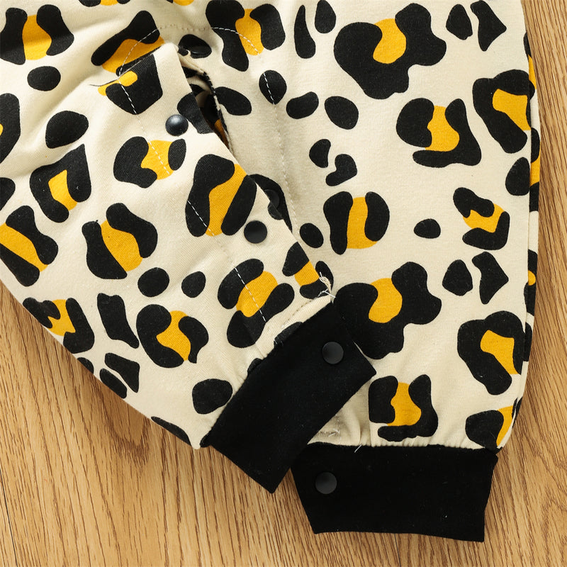 Baby Boys' Leopard Hooded Long Sleeve Jumpsuit - PrettyKid