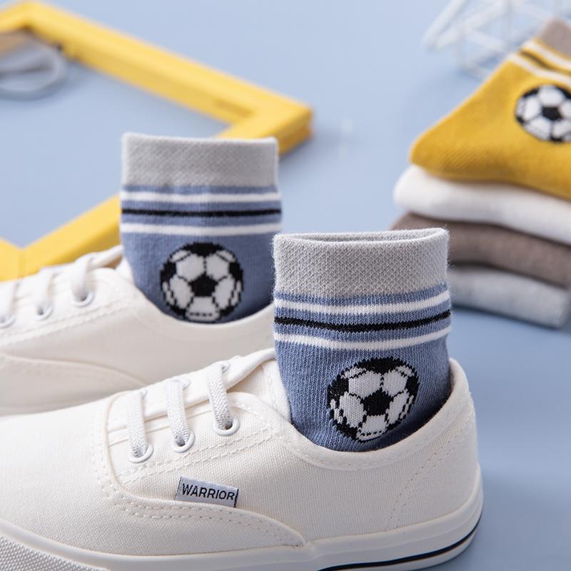 5-piece Football Pattern Breathable Socks - PrettyKid