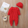2-Piece Long-Sleeve Embroidered Jumpsuit and Hat Children's clothing wholesale - PrettyKid