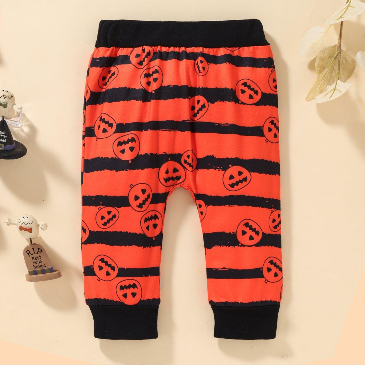 Toddler Kids Long Sleeve Lettered Print Hoodie Stripe Pants Halloween Set - PrettyKid