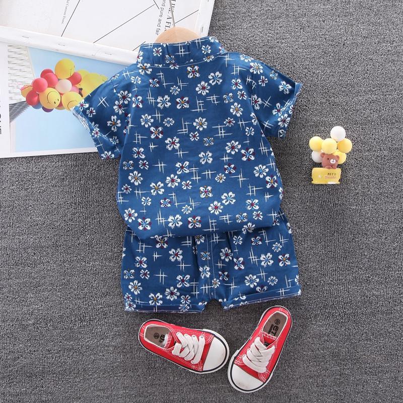 2-piece Floral Short Sleeve Shirt & Floral Shorts for Children Boy - PrettyKid