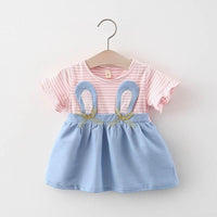 Baby Girl Rabbit Pattern Summer Dress Wholesale Children's Clothing - PrettyKid