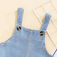 Solid Denim Overalls - PrettyKid