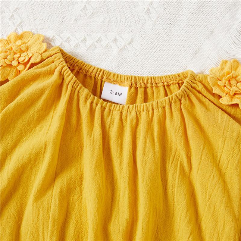 children's boutique wholesale Baby Girl Solid Color Top & Shorts Wholesale Children's Clothing - PrettyKid