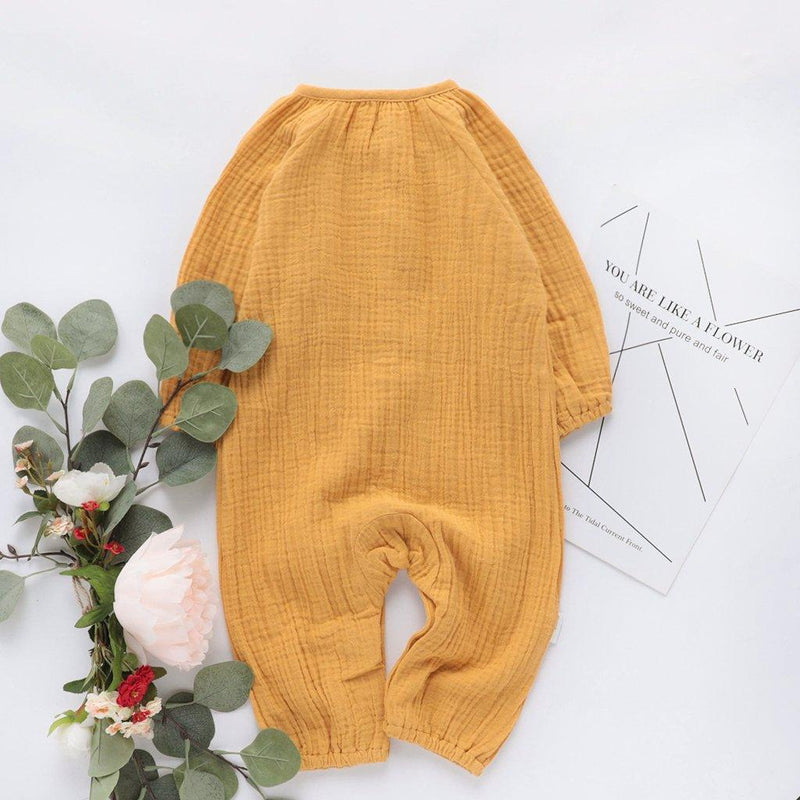 Long-Sleeve Solid Jumpsuit Children's clothing wholesale - PrettyKid