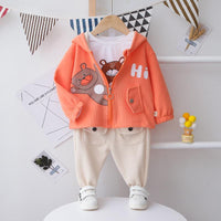 3-piece Bear Pattern Coat & Sweatshirt & Pants for Children Boy - PrettyKid