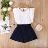 18M-6Y Toddler Girls Sets Sleeveless Ruffle Trim Top And Shorts Wholesale Little Girl Clothing