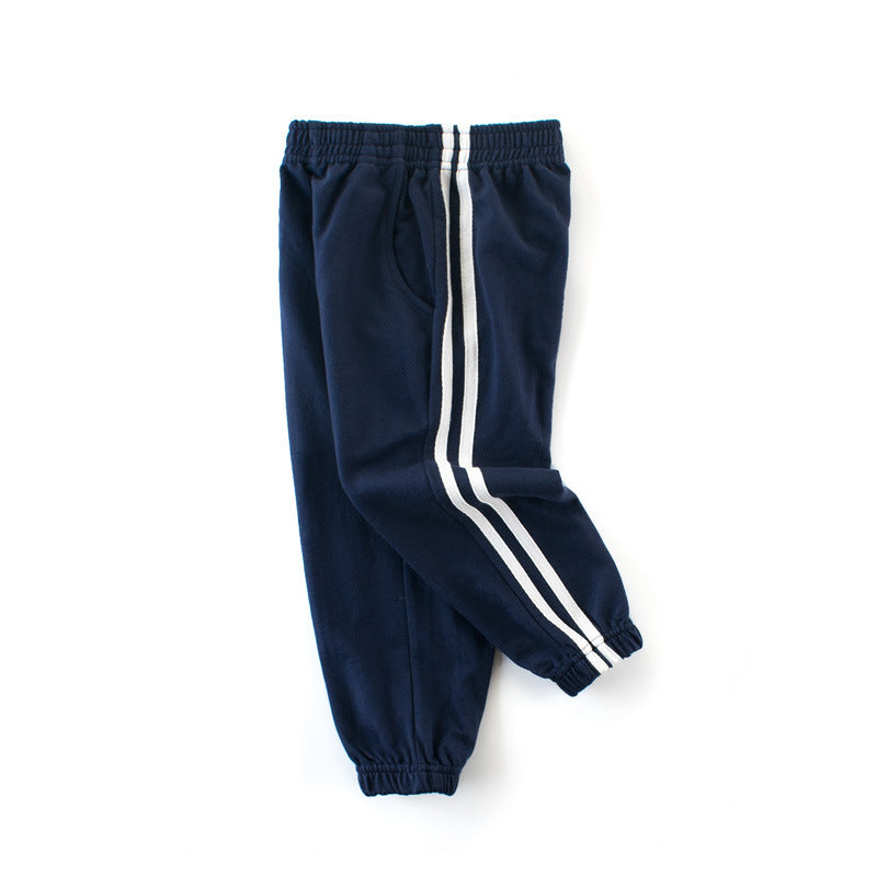 Toddler Kids Boys' Solid Color Contrast Casual Sports Pants - PrettyKid