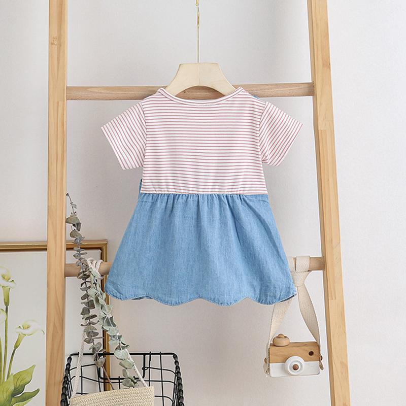 Fashion Color-block Vacation Dress Wholesale children's clothing - PrettyKid