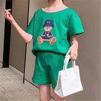 2-piece Cartoon Animal Pattern T-shirt and Shorts for Girl - PrettyKid