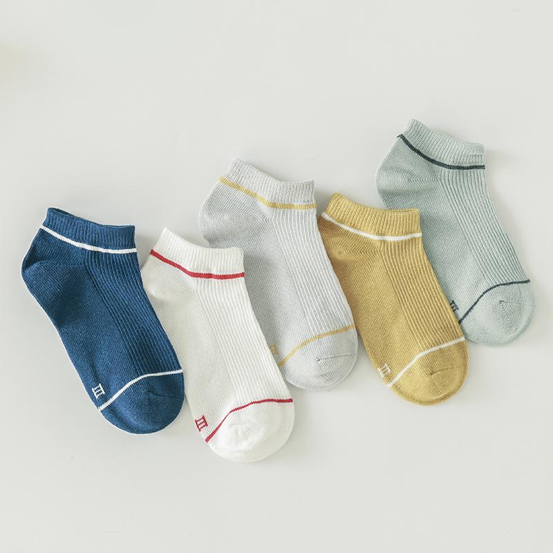 Children 5pairs Striped Print Socks - PrettyKid