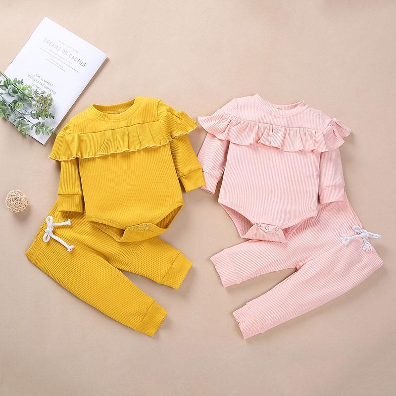 2-piece Solid Bodysuit & Pants for Baby Girl - PrettyKid