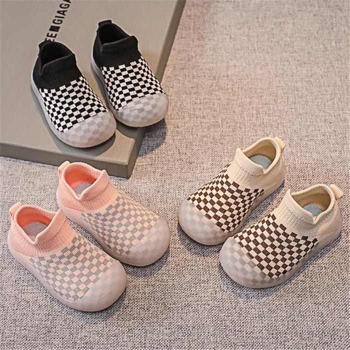 wholesale children's boutique clothing suppliers usa Toddler Plaid Print Color-block Toddler Shoes Wholesale - PrettyKid