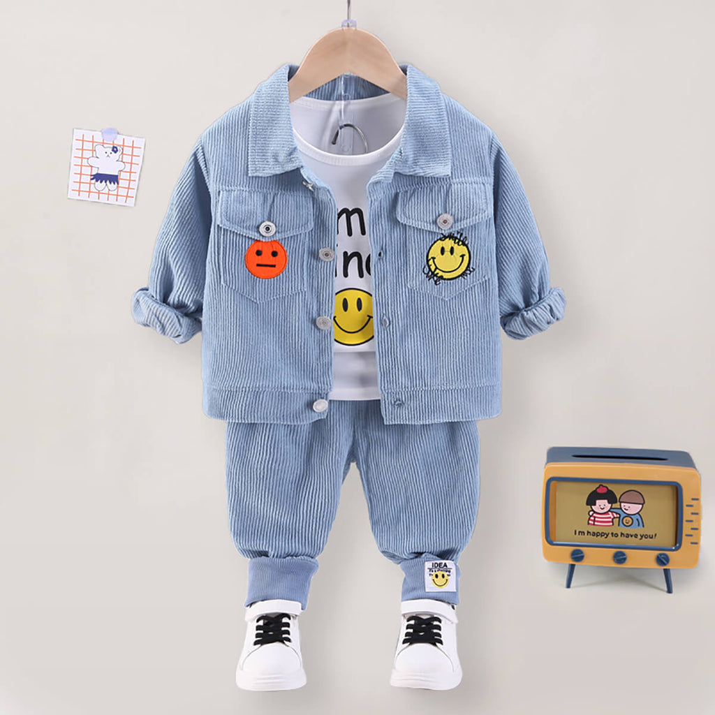 Wholesale Toddler Boy Casual Cartoon Threepcs Suit in Bulk - PrettyKid