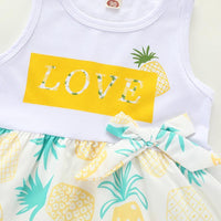 Fashion Pineapple Print Dress - PrettyKid