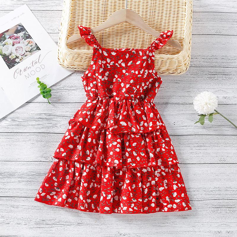 Toddler Girl Tiered Hem Floral Cami Dress - PrettyKid