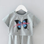 2-piece Butterfly Printing T-shirt & Pants for Toddler Girl - PrettyKid