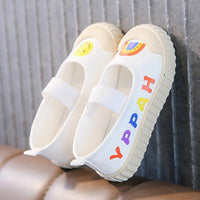 wholesale girls dresses toddle girl smiling letter printing Velcro Canvas Shoes Wholesale - PrettyKid