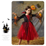 Wholesale Kid Halloween Lace Mesh Long Sleeve Dress in Bulk - PrettyKid