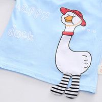 Toddler Boy Duck Print T-shirt & Shorts Wholesale Children's Clothing - PrettyKid