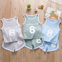 2-piece Letter Pattern Vest & Shorts for Children Boy - PrettyKid