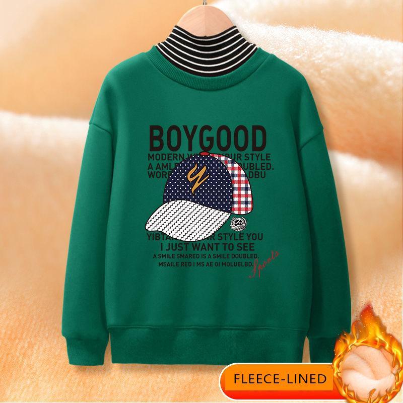 Fleece-lined Turtleneck Sweatshirt for Boy - PrettyKid