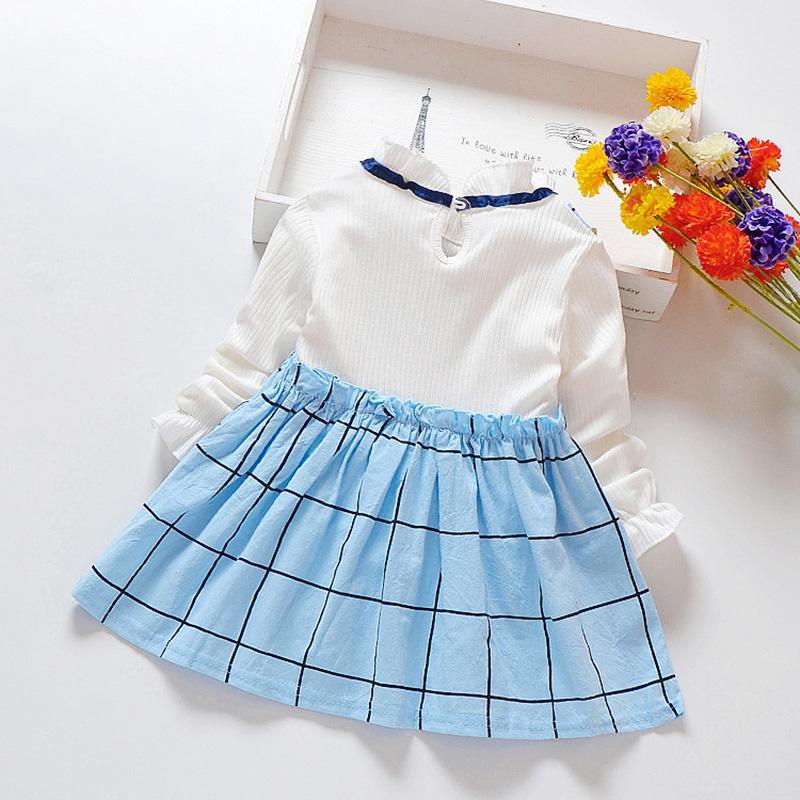 Fashion Color-block Plaid Dress - PrettyKid