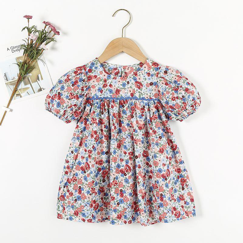 Toddler Girl Floral Print Puff Sleeve Dress - PrettyKid