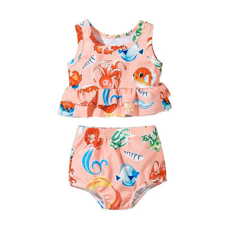 9months-4years Baby Toddler Girl Swimwear Children Two-Piece Swimming Suit - PrettyKid