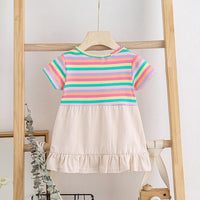 Rabbit Color-block Stripes Dress - PrettyKid