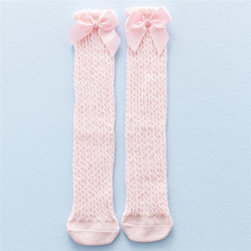 Girl Bow Knot Decor Mesh Stockings Children's Clothing - PrettyKid