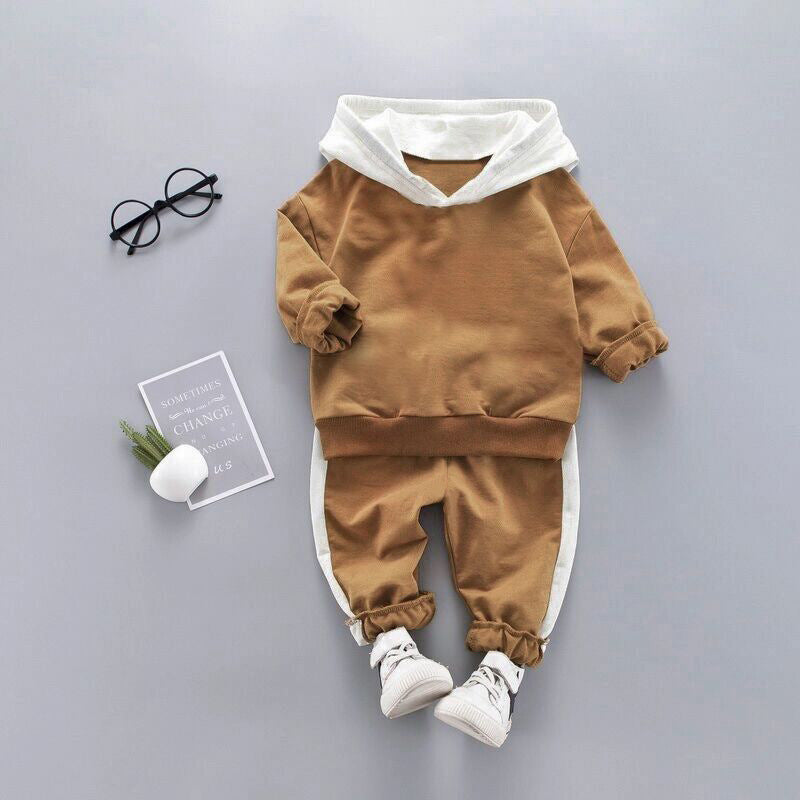 Boys Letter Printing Elastic Cuff Hoodie And Ankle Banded Pants Wholesale Toddler Boy Sets - PrettyKid