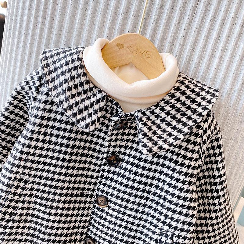 Houndstooth Duffle Coat for Toddler Girl - PrettyKid