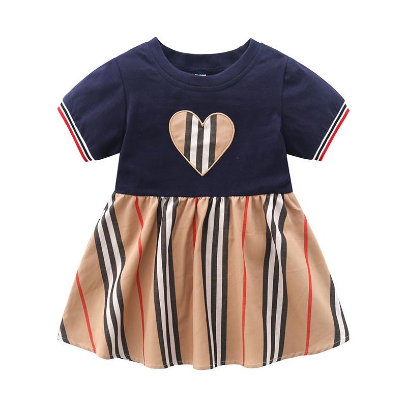 Cotton High Quality Classic Stripe Short-sleeve Dress - PrettyKid