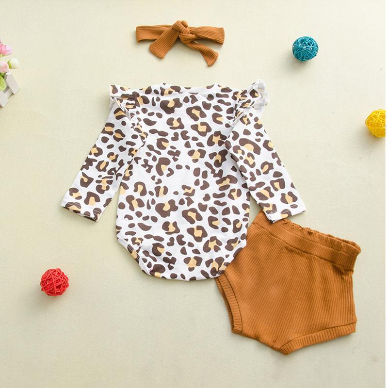 3pcs Fashion Chlorofibre Falbala Babysuits Short Pants and Hair Band - PrettyKid