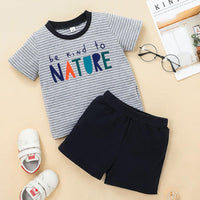 9M-4Y Letter T-Shirt Pants Set Baby Boy Clothing Sets Baby Clothes In Bulk - PrettyKid