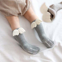 Cute Letter Pattern Soild Wing Decoration Socks - PrettyKid