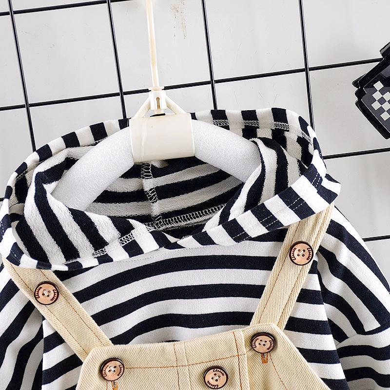 2-piece Striped Hoodie & Braces for Children Boy - PrettyKid