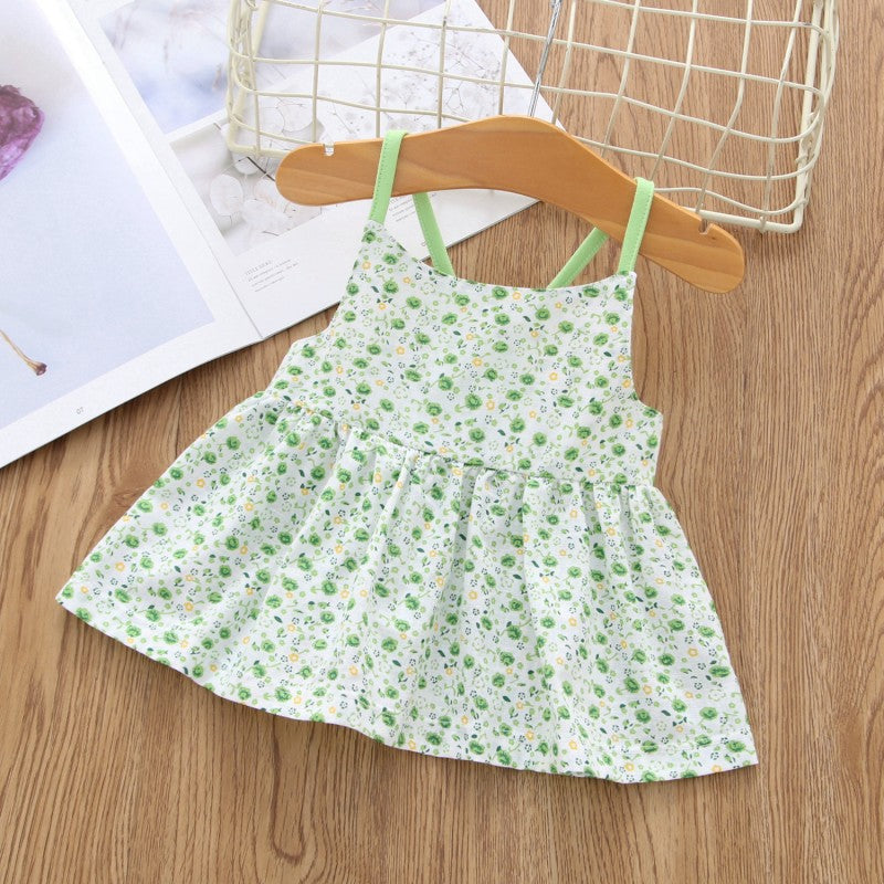 0-24M Sling Back Strap Small Fresh Thin Floral Skirt Wholesale Baby Clothes - PrettyKid
