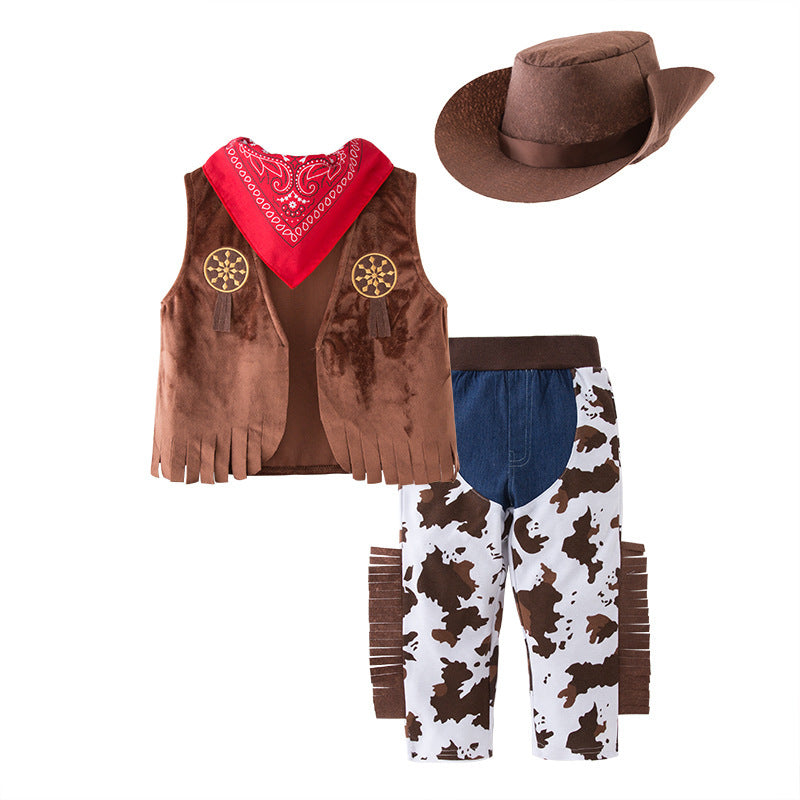 Cowboys Cosplay Western Kid Set With Hat Wholesale Kids Boutique Clothing - PrettyKid