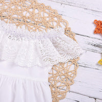 Fashionable Off Shoulder Collar Lace Princess Dress - PrettyKid