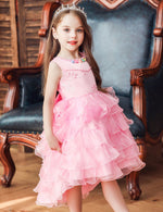 Girl Prom Dress Trailing Princess Skirt Flower Girl Dress - PrettyKid