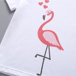 Girl Fashion Flamingo Cartoon Print Top & Short Skirt - PrettyKid