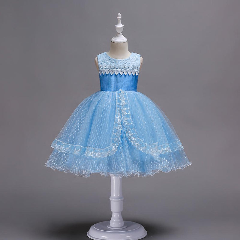 Beautiful Girl Embroidered Princess Lace Dress - PrettyKid