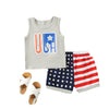 9months-4years Toddler Boy Sets Boys Suit Independence Day Children's Suit American Flag Print Tank Top Shorts Suit - PrettyKid