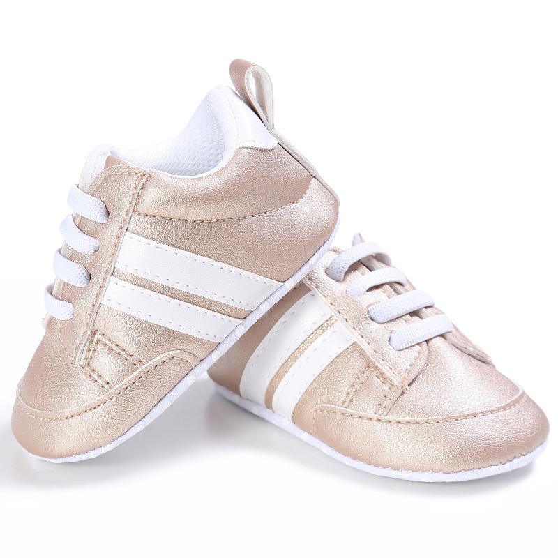 Casual Golden Contrast Prewalker Shoes Children's clothing wholesale - PrettyKid