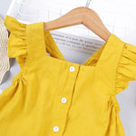 Toddler Girl Solid Color Ruffle Armhole Top & Shorts - PrettyKid