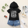 9M-4Y Hooded Short Sleeve Denim Shorts Set Wholesale Baby Clothes - PrettyKid
