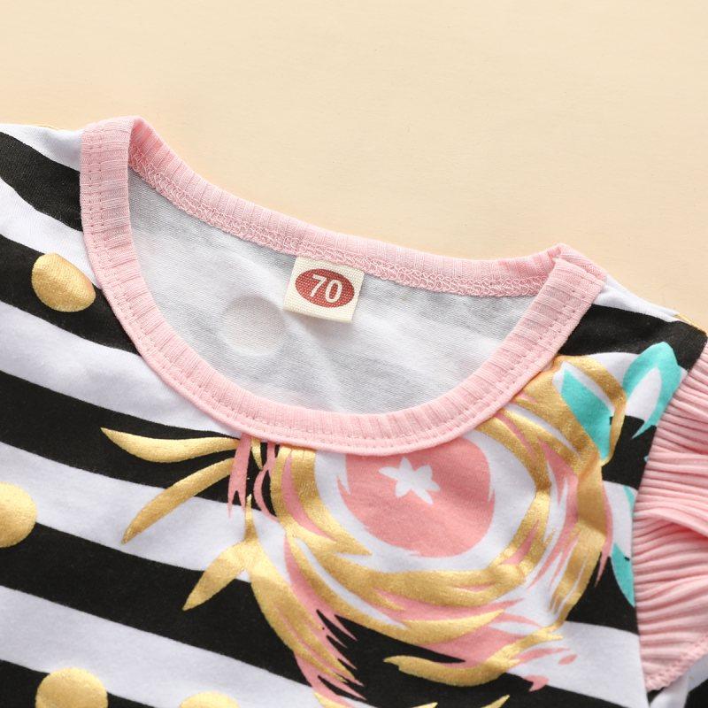 Cartoon Design Stripes Jumpsuit for Baby Girl - PrettyKid